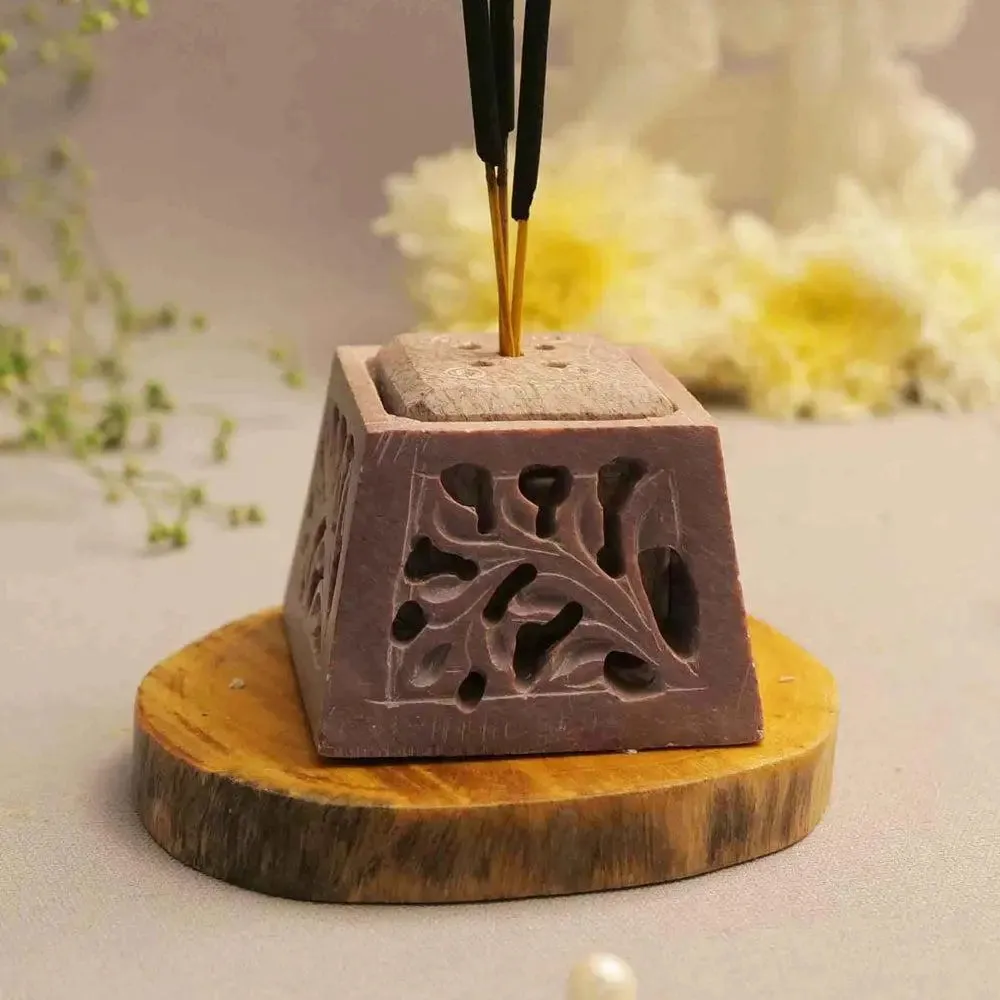 Stylish Hand-Carved Marble Soapstone Incense Stick Holder