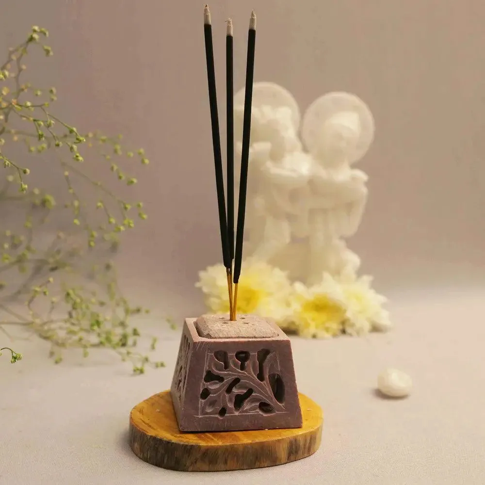 Stylish Hand-Carved Marble Soapstone Incense Stick Holder