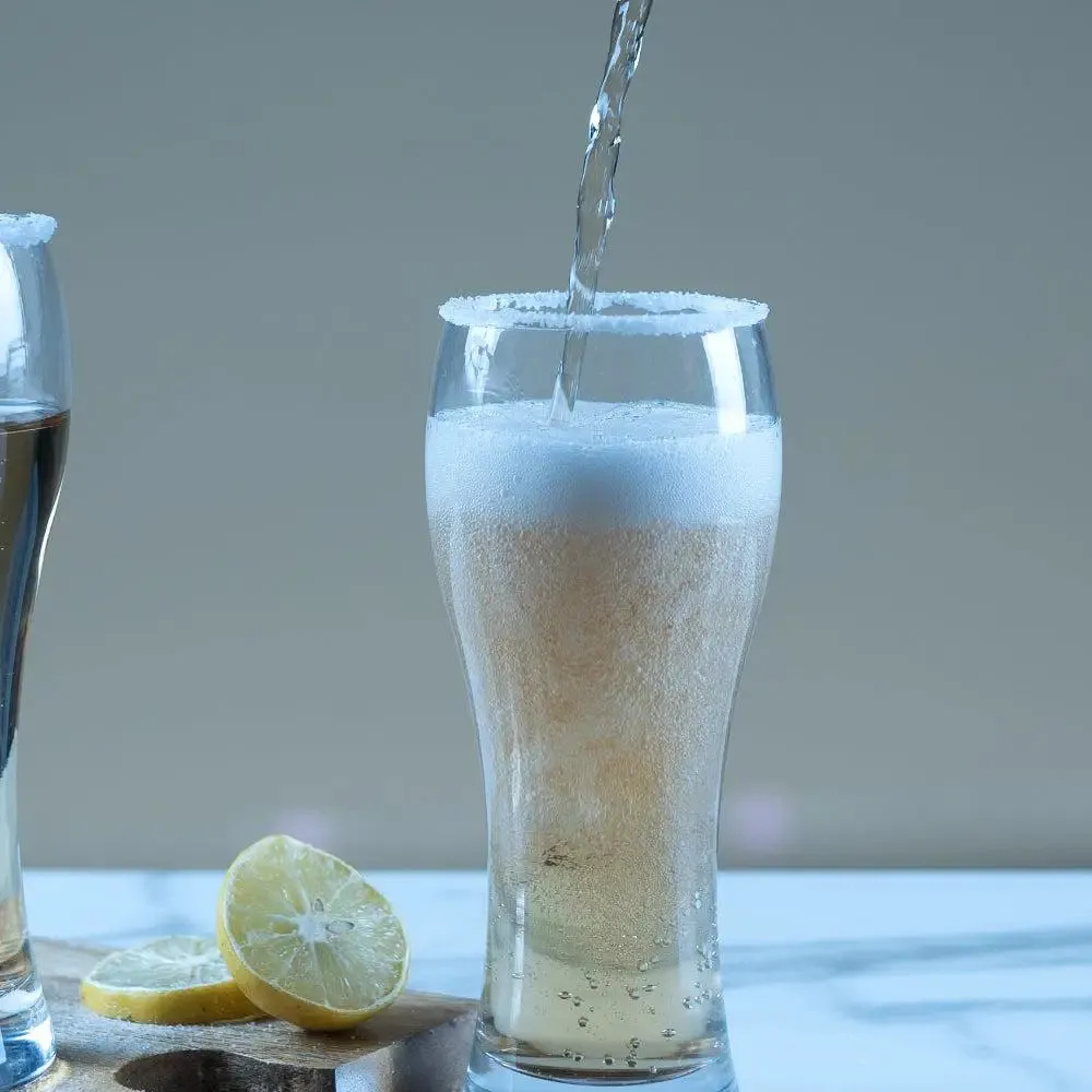 Stylish Long Tapered Solid Beer Glass Set of 2