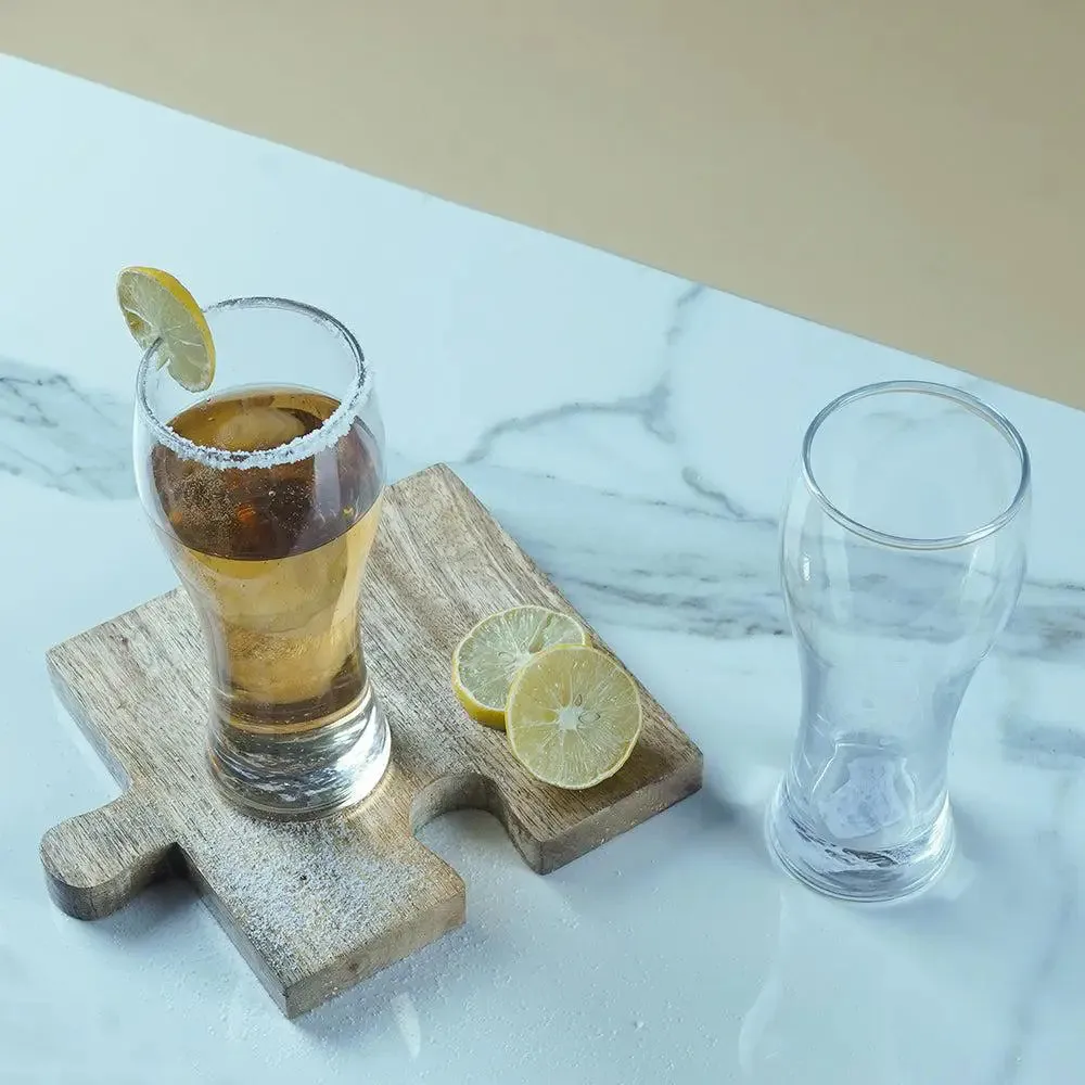 Stylish Long Tapered Solid Beer Glass Set of 2