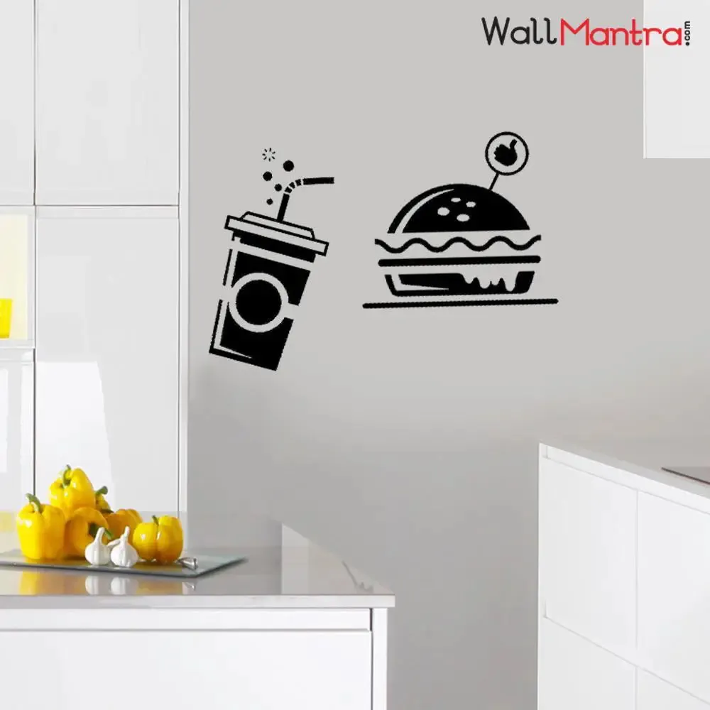 Stylish Look Fast Food Wall Decal Wall Sticker