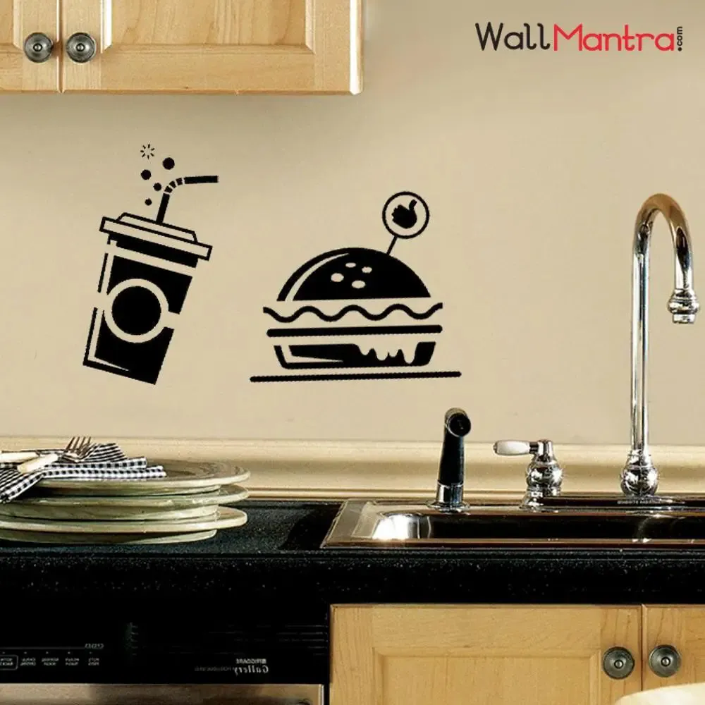 Stylish Look Fast Food Wall Decal Wall Sticker