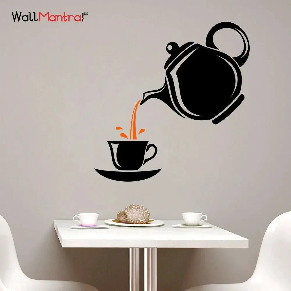 Stylish Tea Cup Wall Sticker For Kitchen