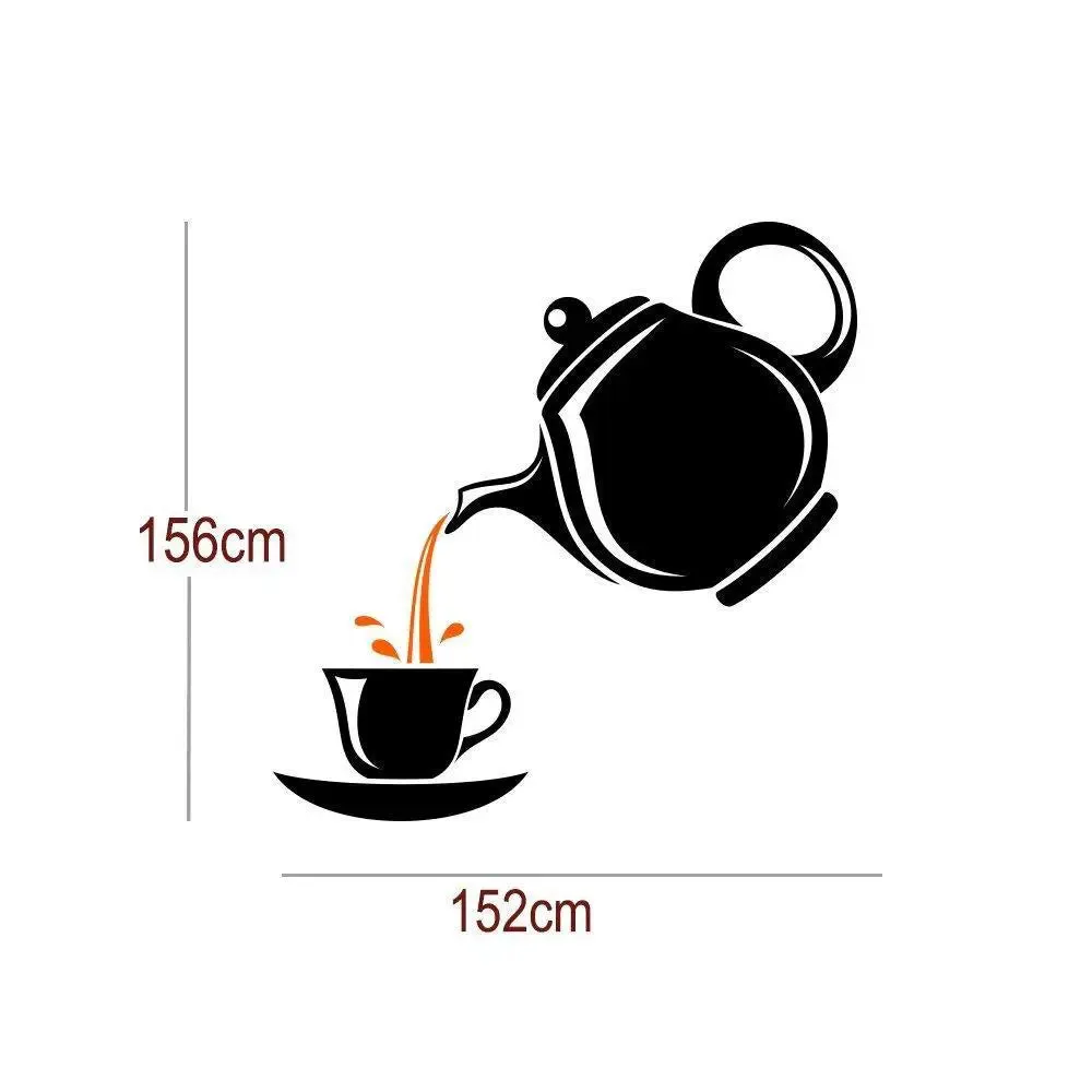 Stylish Tea Cup Wall Sticker For Kitchen