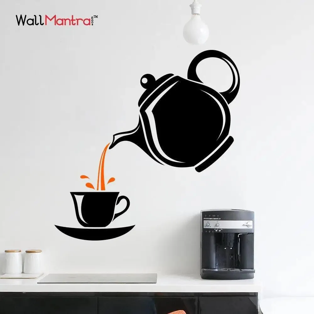 Stylish Tea Cup Wall Sticker For Kitchen