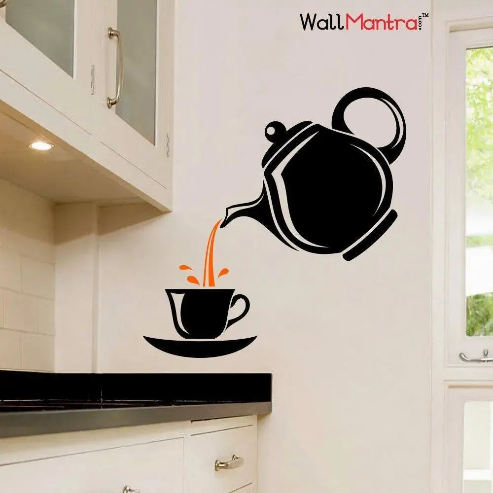 Stylish Tea Cup Wall Sticker For Kitchen