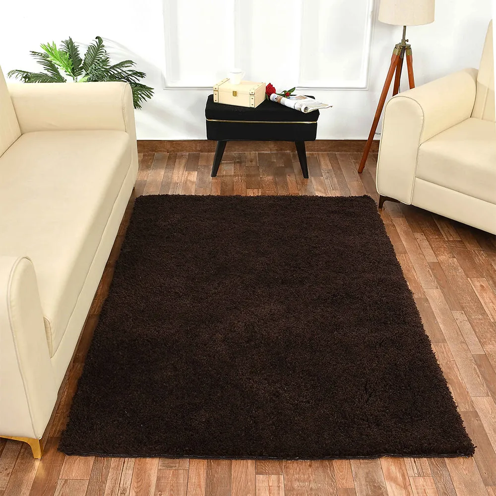 Subtle Brown Solid Soft Feel Anti-Skid 100% Cotton Carpet 2X5