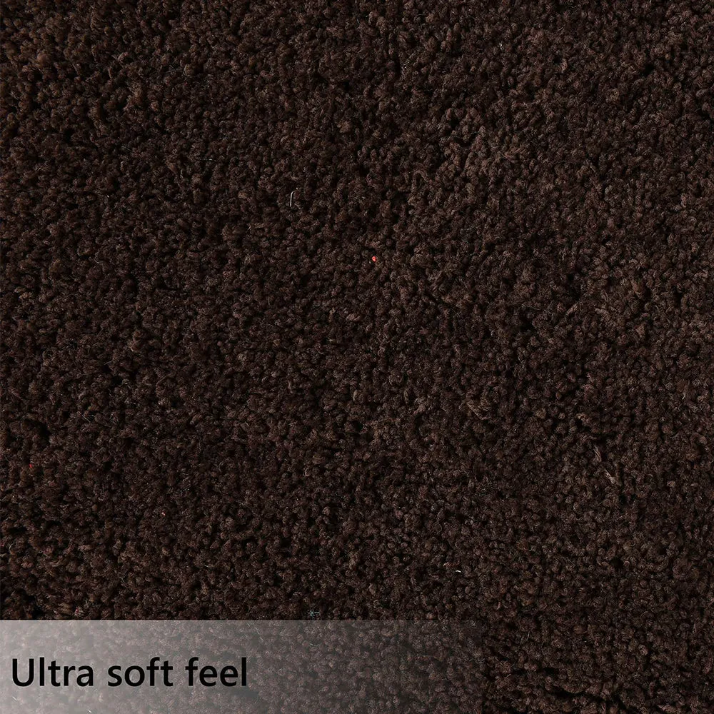 Subtle Brown Solid Soft Feel Anti-Skid 100% Cotton Carpet 2X5