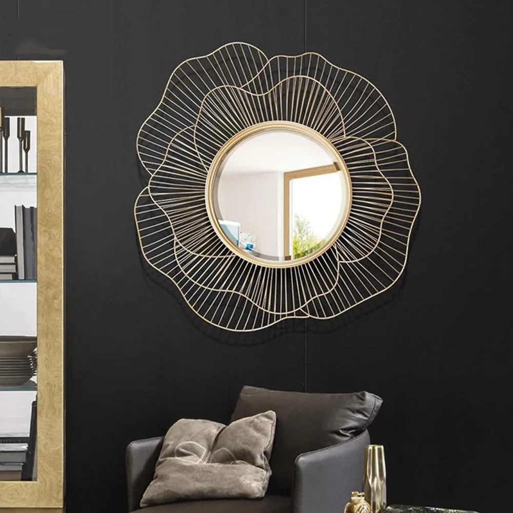 Subtle Flower Designer Metal Wall Mirror