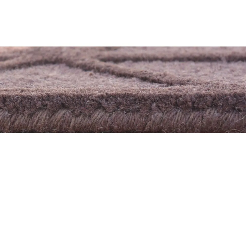 Subtle Geometeric Pattern Creamy Brown Tufted Area Carpet 3X5ft