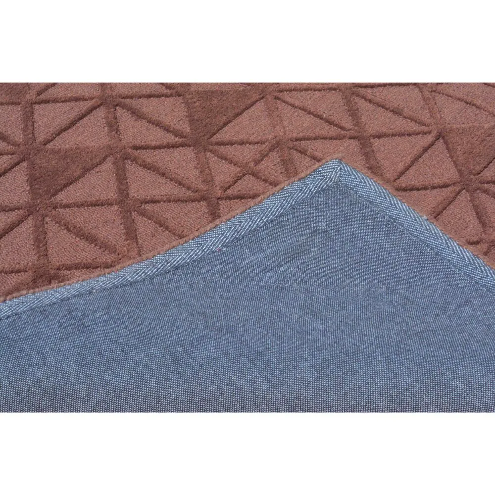 Subtle Geometeric Pattern Creamy Brown Tufted Area Carpet 3X5ft