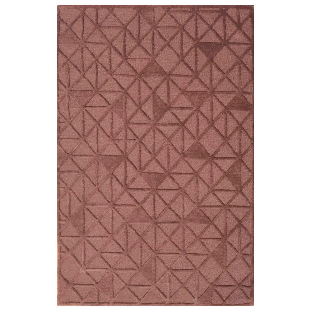 Subtle Geometeric Pattern Creamy Brown Tufted Area Carpet 3X5ft