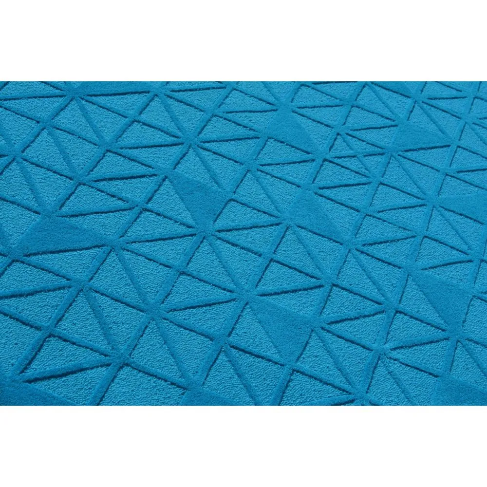 Subtle Geometric Pattern Blue Tufted Area Carpet 3X5ft