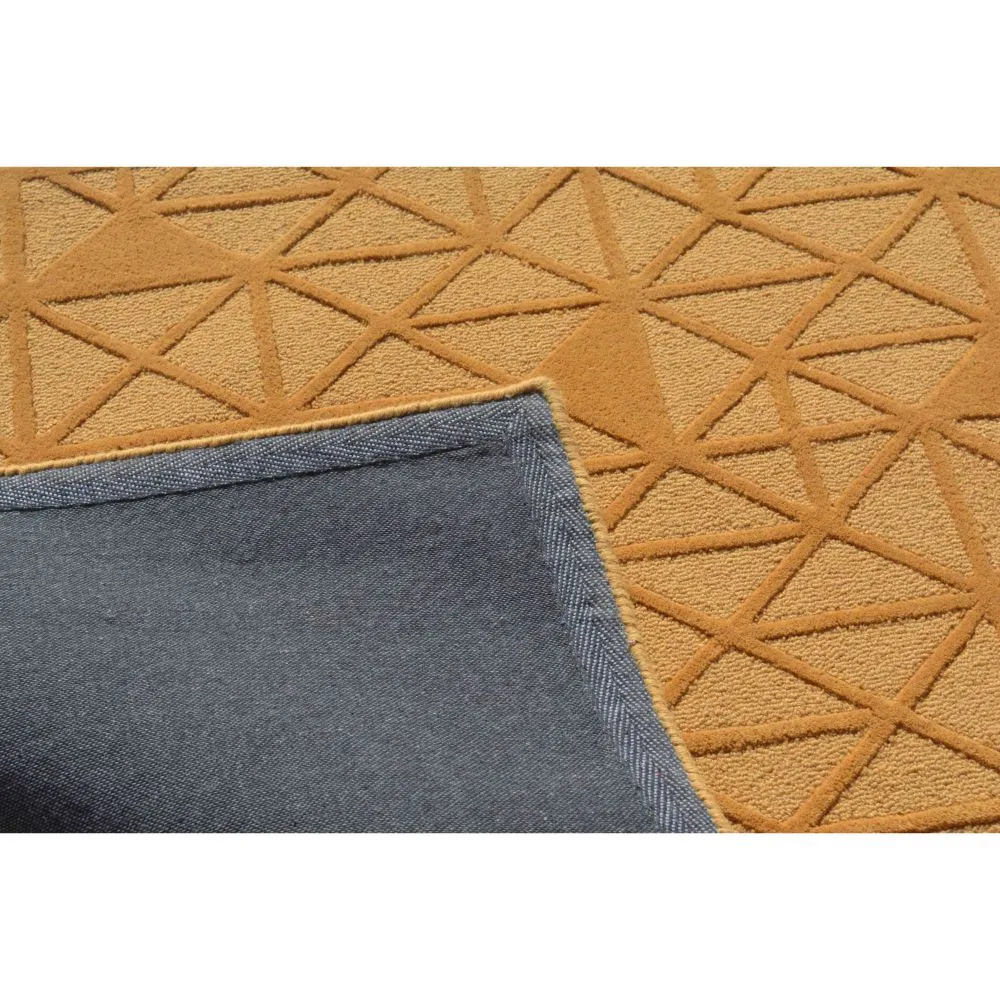 Subtle Geometric Pattern Golden Tufted Area Carpet 3X5ft
