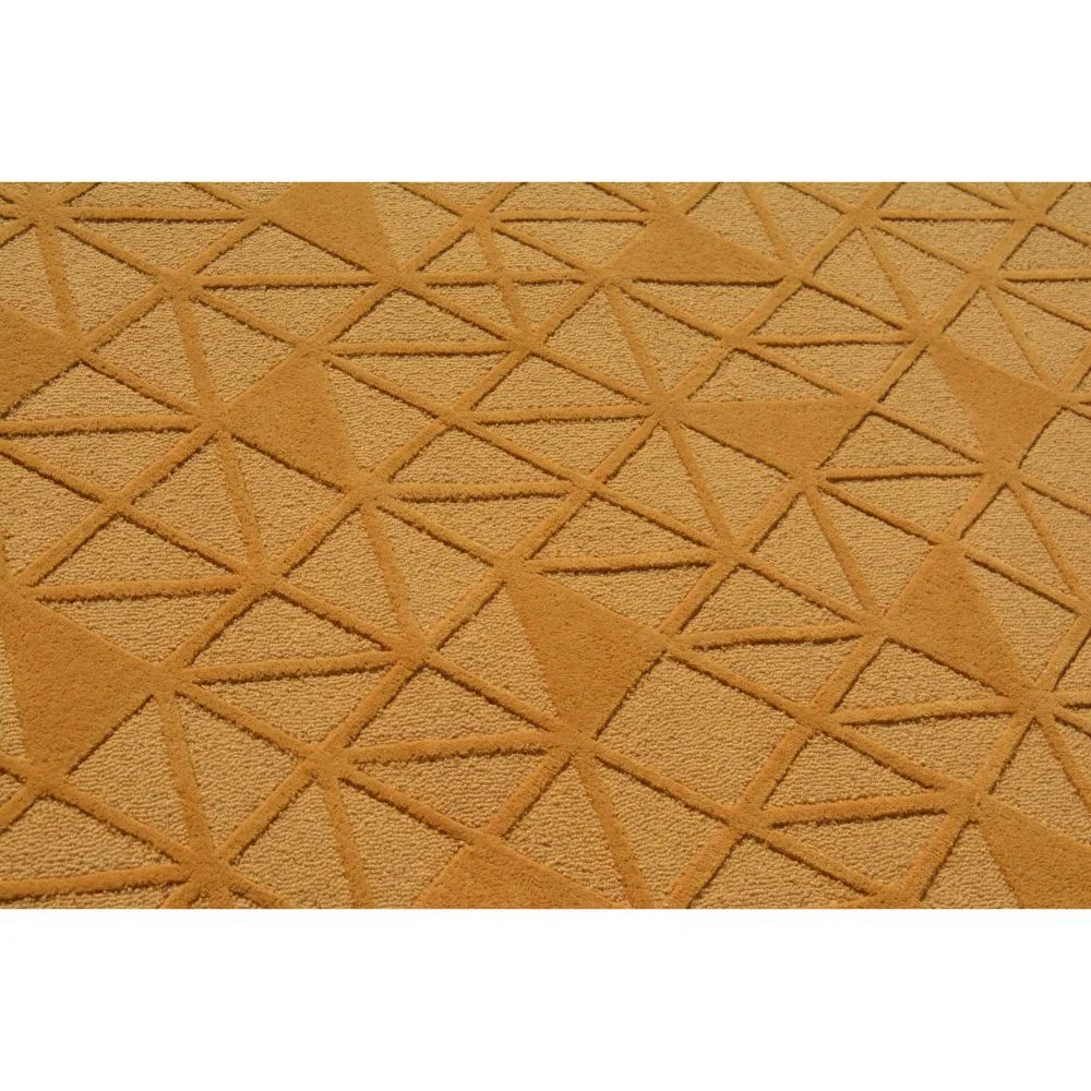Subtle Geometric Pattern Golden Tufted Area Carpet 3X5ft