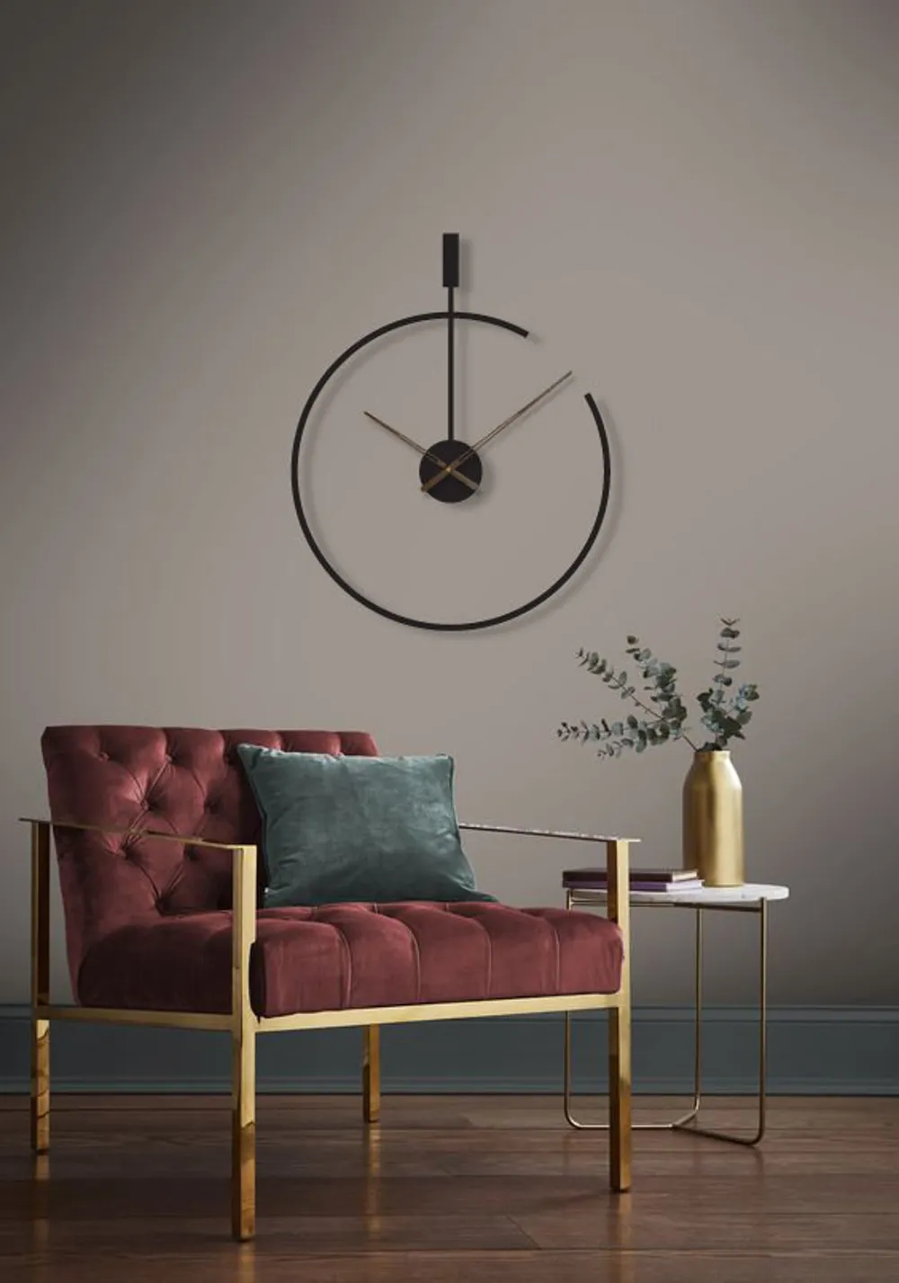 Subtle Incomplete Contemporary Designed Metal Wall Clock