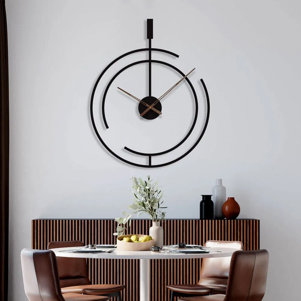 Subtle Incomplete Luxe Round Metal Wall Clock