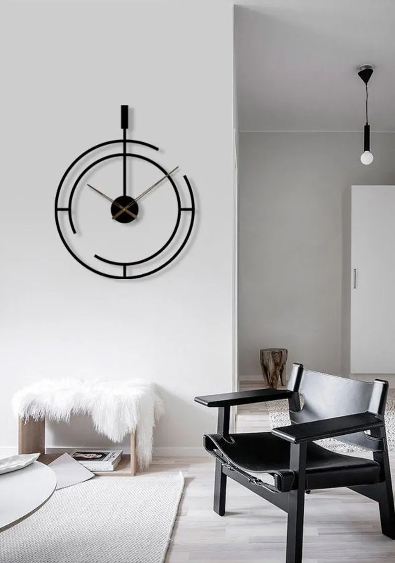 Subtle Incomplete Luxe Round Metal Wall Clock