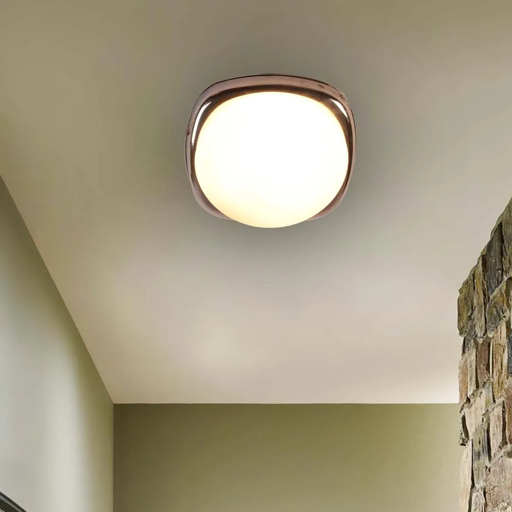 Subtle Silver Square Flush Mount Light 5 Inch