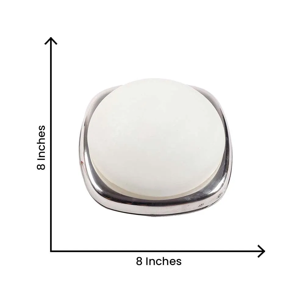 Subtle Silver Square Flush Mount Light 5 Inch