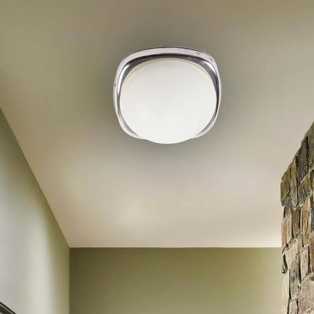 Subtle Silver Square Flush Mount Light 5 Inch