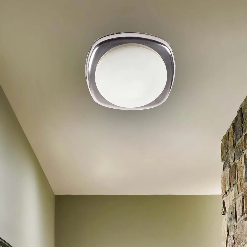 Subtle Silver Square Flush Mount Light 7 Inch