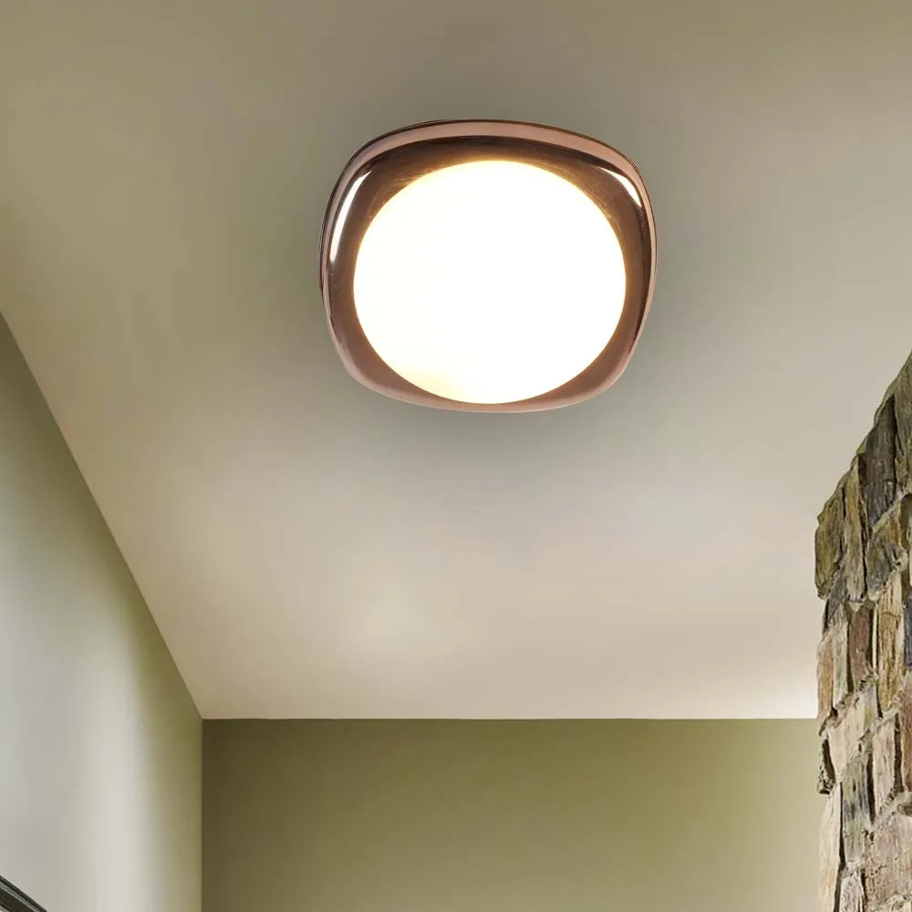 Subtle Silver Square Flush Mount Light 7 Inch