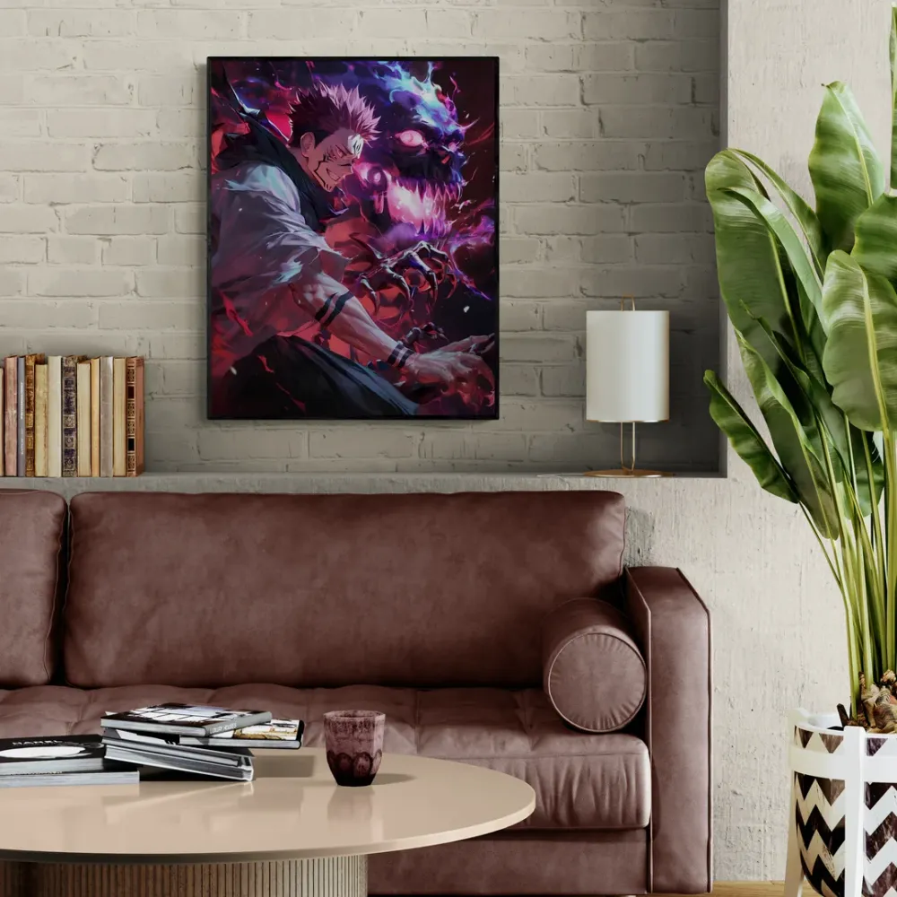 Sukuna King of Curses Jujutsu Kaisen Anime Canvas Wall Painting With Frame