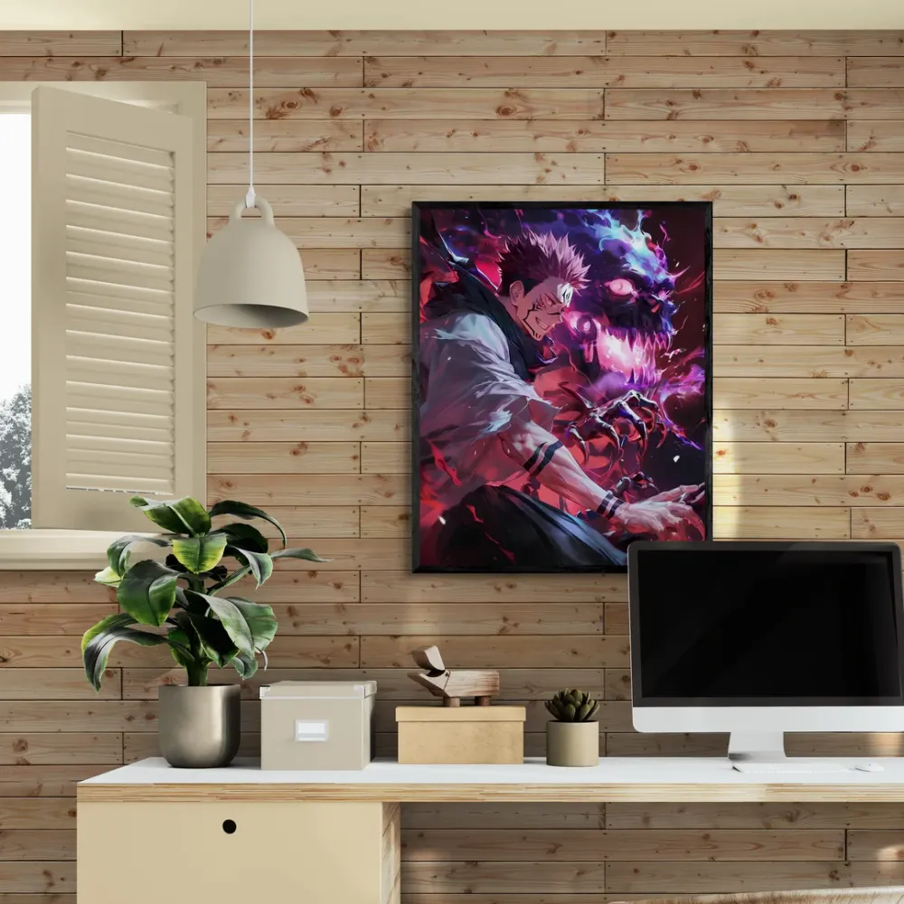 Sukuna King of Curses Jujutsu Kaisen Anime Canvas Wall Painting With Frame