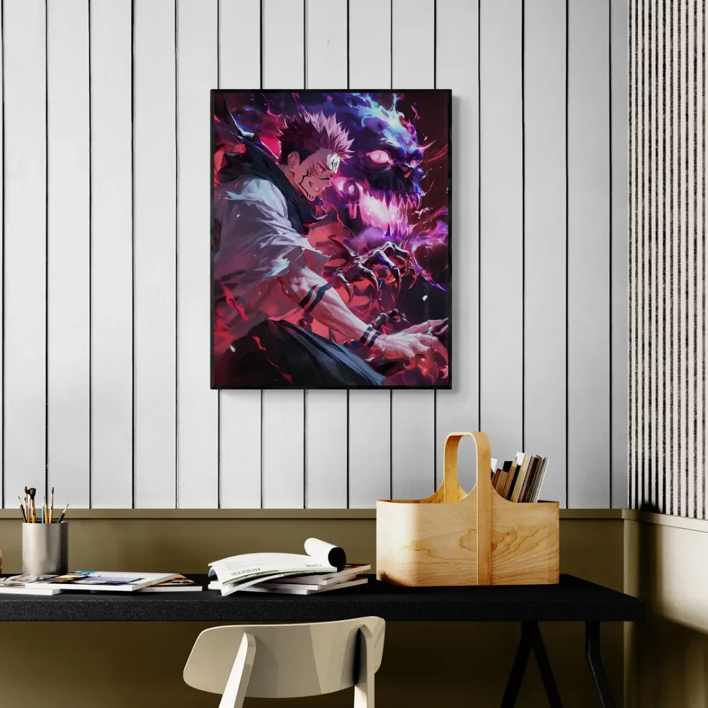 Sukuna King of Curses Jujutsu Kaisen Anime Canvas Wall Painting With Frame