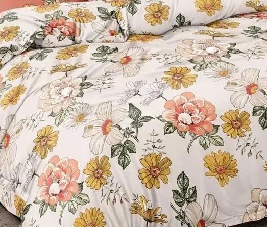 Summer Feels Floral Print Double Bedsheet With 2 Pillow Covers (White)