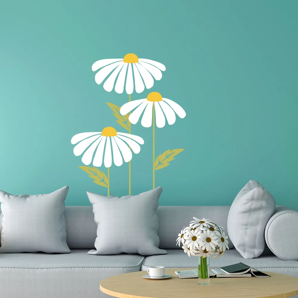 Summer White Flowers Wall Sticker