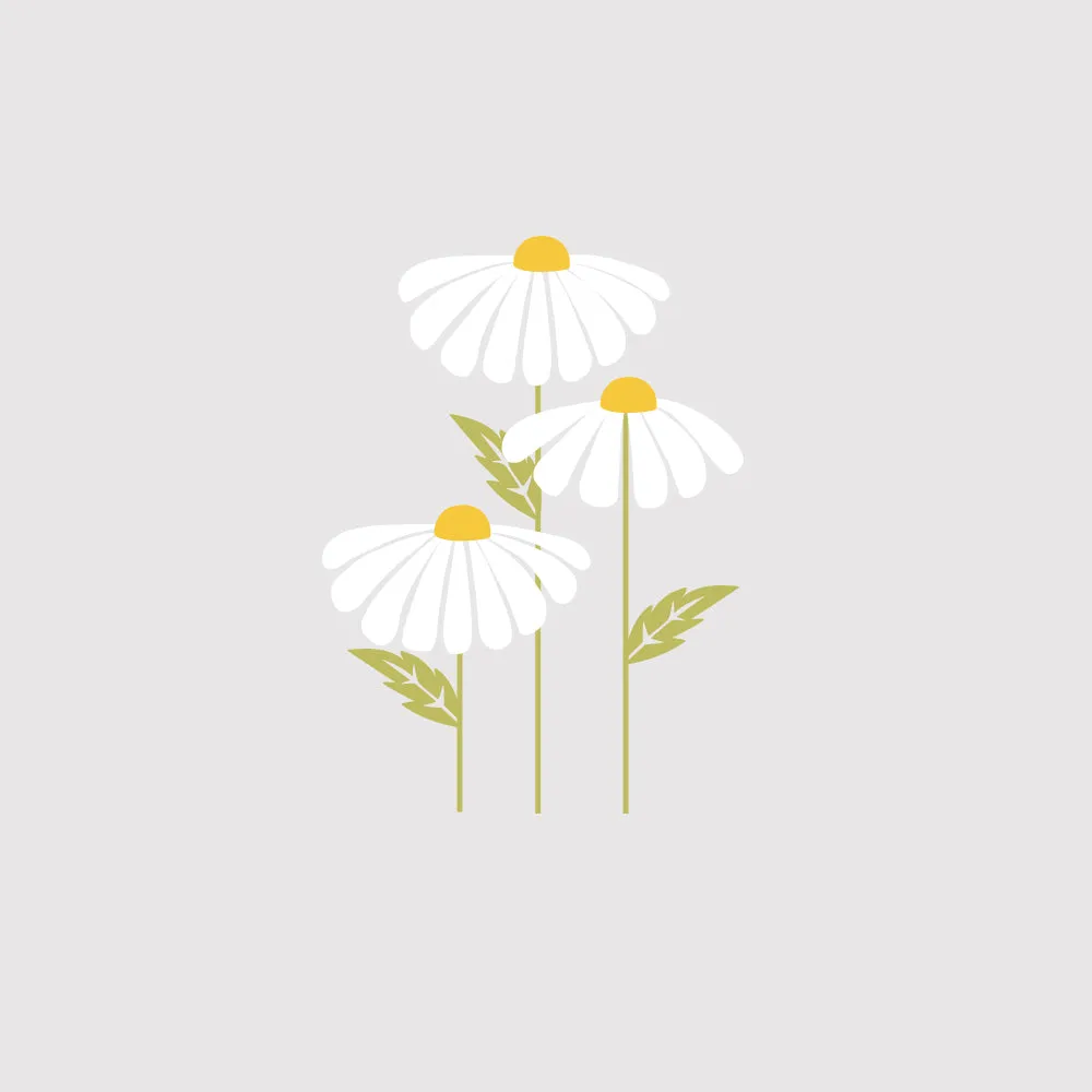 Summer White Flowers Wall Sticker