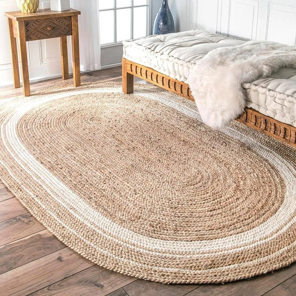 Sumptuous Oval Hand Woven Jute Rug M (4*6 ft)