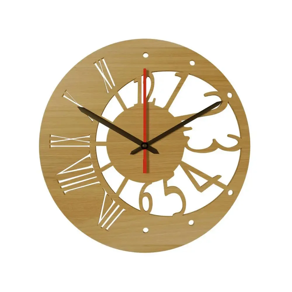 Sun &amp; Moon Designer Wooden Wall Clock