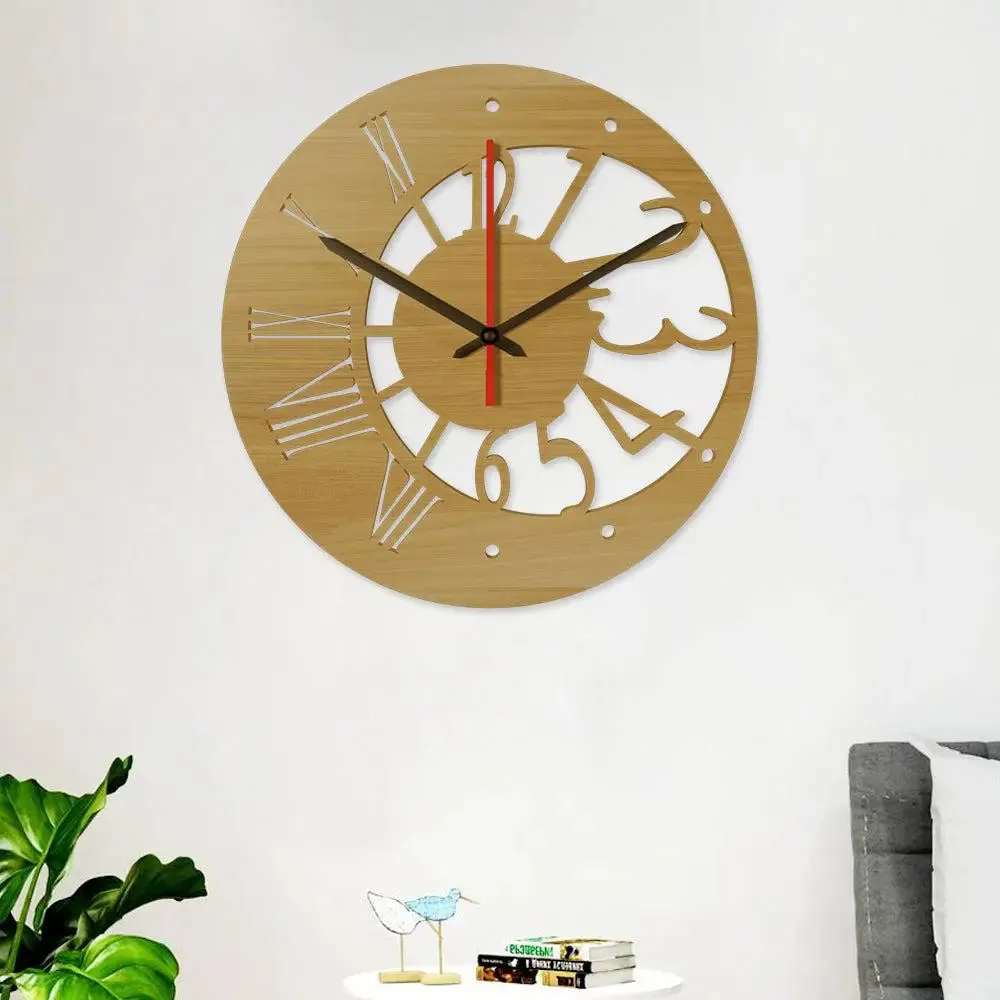 Sun &amp; Moon Designer Wooden Wall Clock