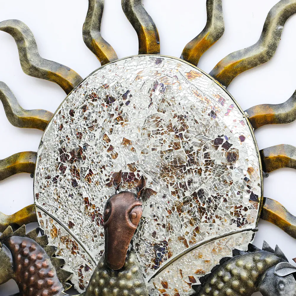 Sun Horses Charriot Metal Wall Art With LED
