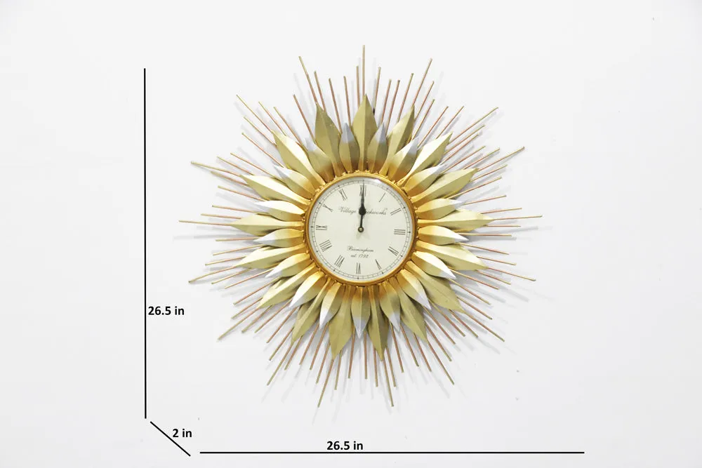 Sun Inspired Metallic Wall Art Decor for Living Area