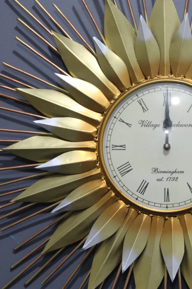 Sun Inspired Metallic Wall Art Decor for Living Area