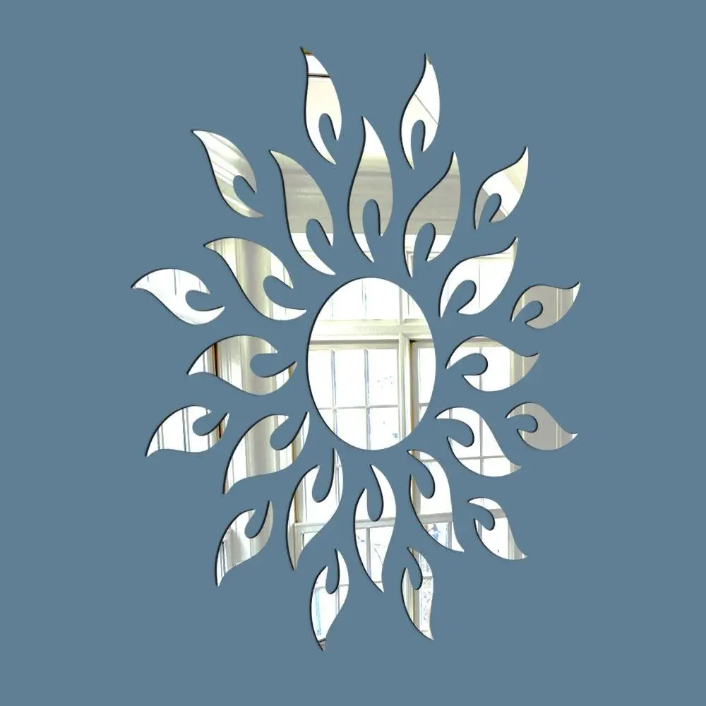 Sun-Shaped Self Adhesive Mirror Sticker for Walls