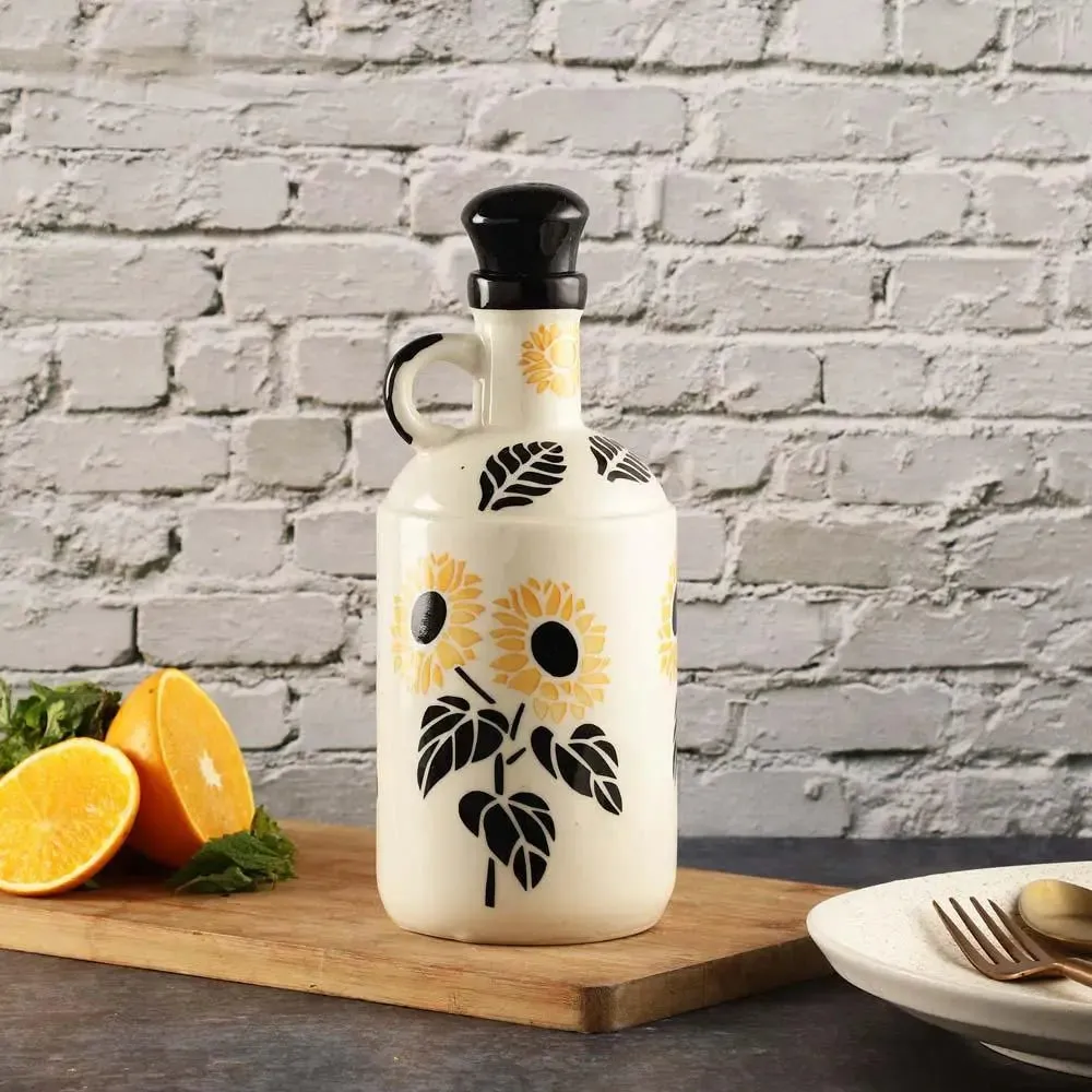 Sunflower Painted Aesthetic Handpainted Oil Dispenser