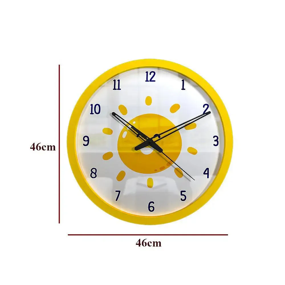 Sunny Day Kids Wall Clock in Yellow Color