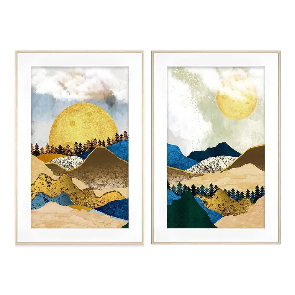 Sunrise Abstract Framed Wall Art Set of 2- Large