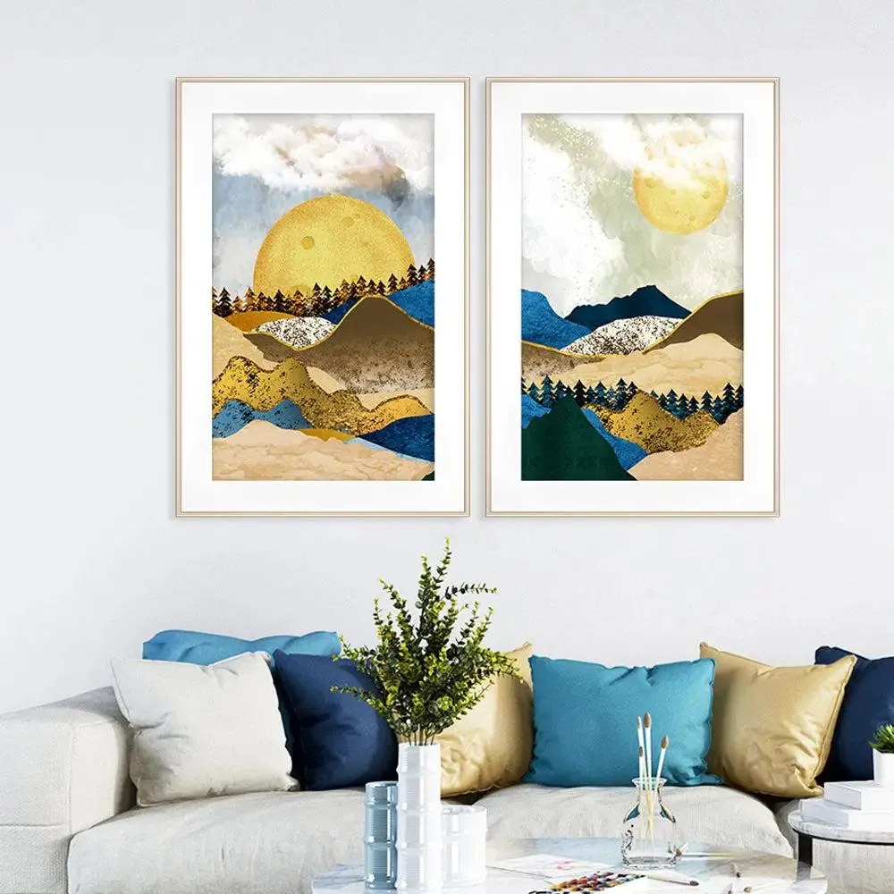 Sunrise Abstract Framed Wall Art Set of 2- Large