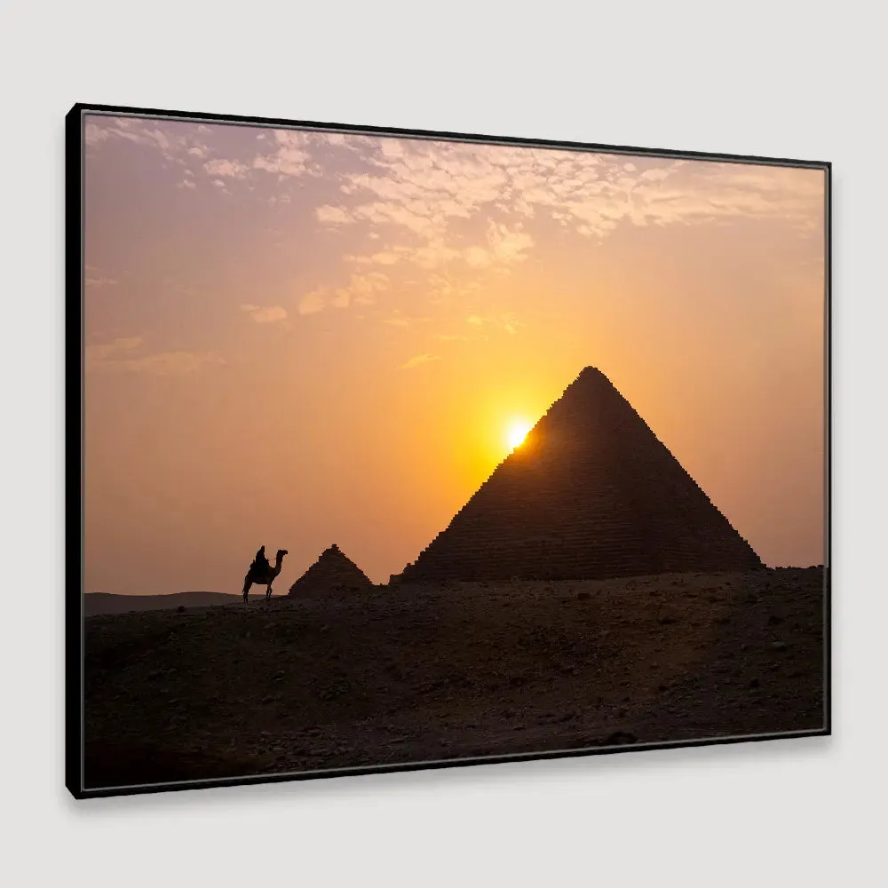 Sunsets over Pyramids Framed Wall Art With Frame