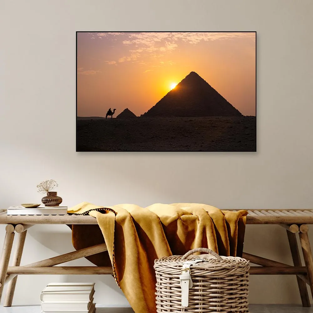 Sunsets over Pyramids Framed Wall Art With Frame