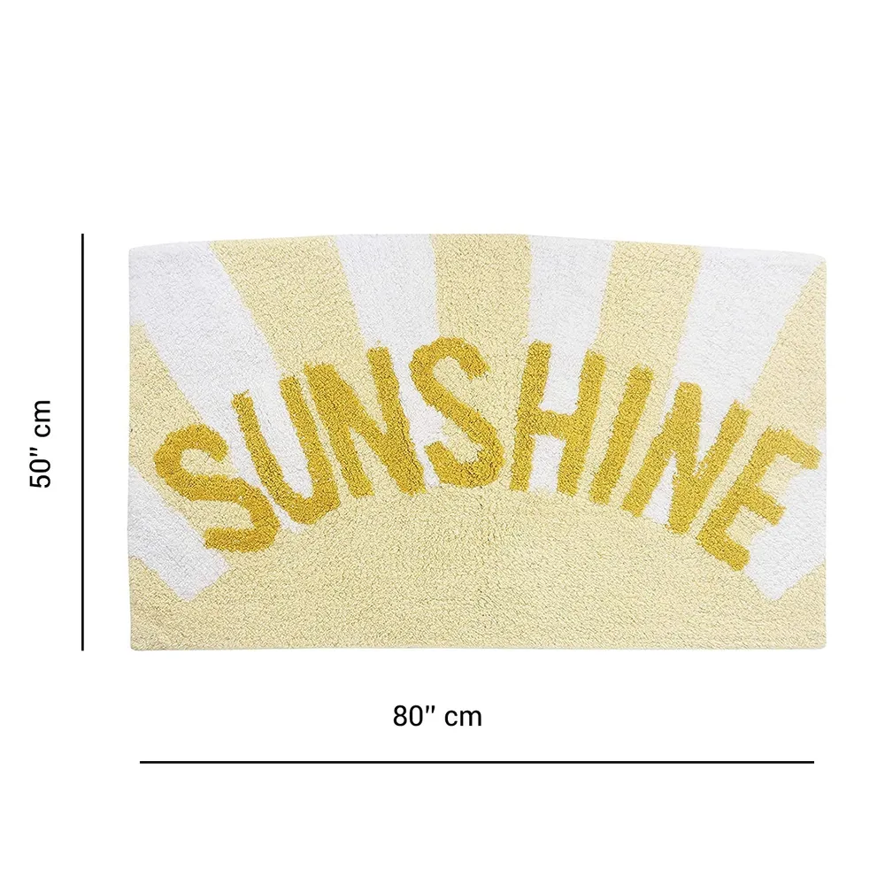 Sunshine Printed High Absorbent Yellow Kids Bathmat Single Piece