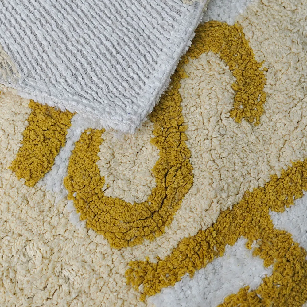 Sunshine Printed High Absorbent Yellow Kids Bathmat Single Piece