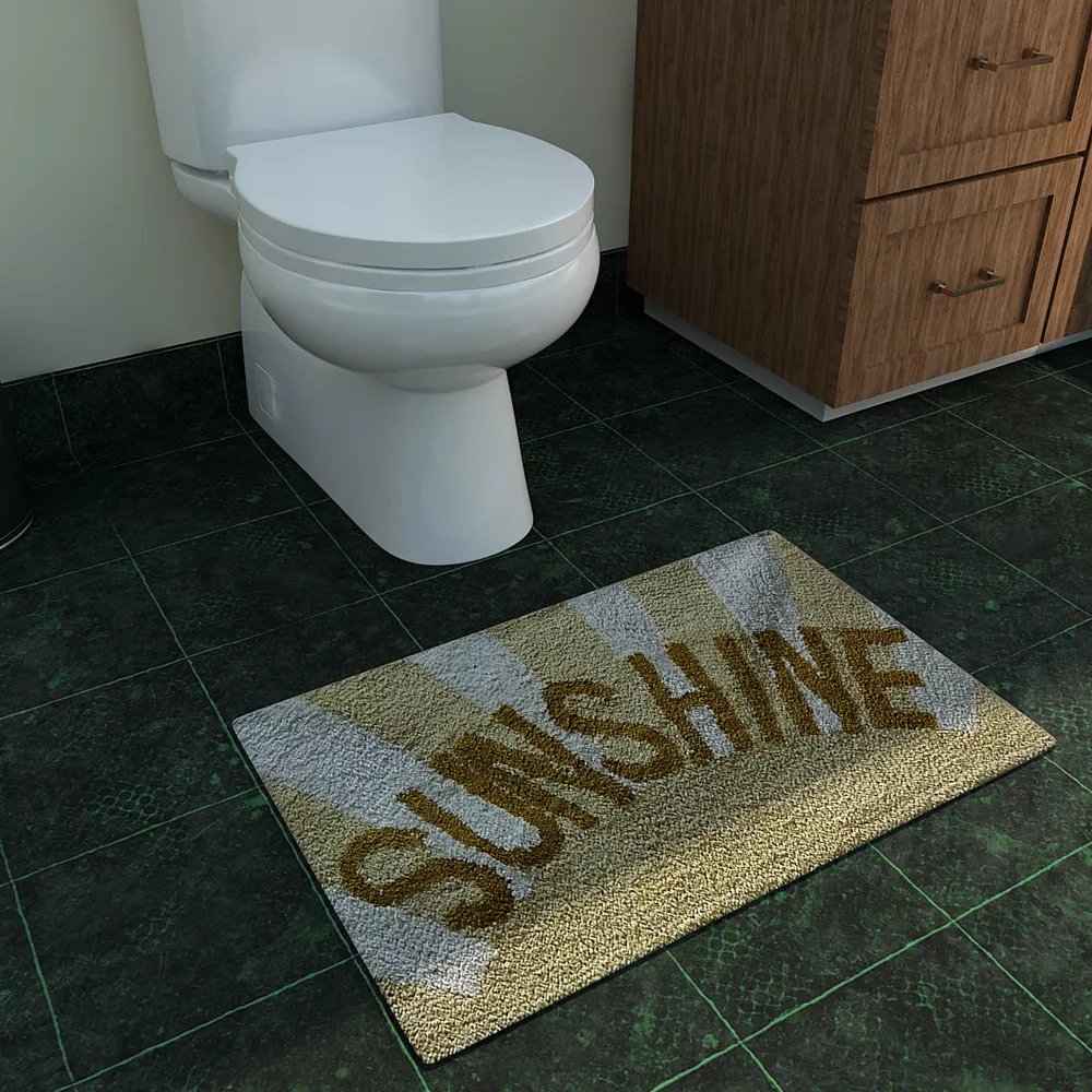 Sunshine Printed High Absorbent Yellow Kids Bathmat Single Piece