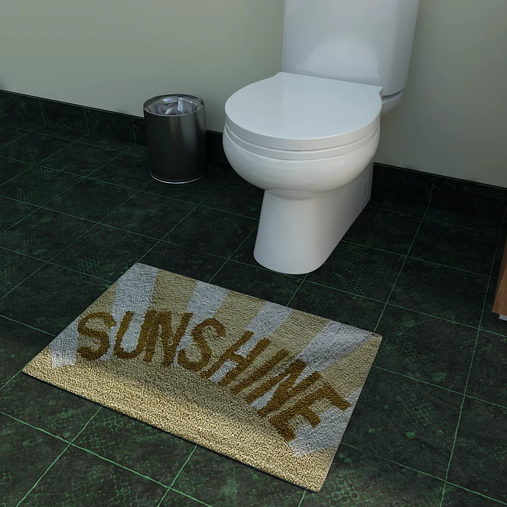 Sunshine Printed High Absorbent Yellow Kids Bathmat Single Piece